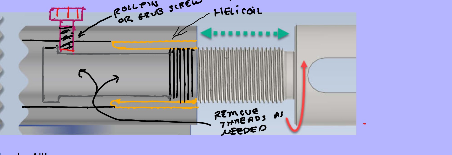 Prevent adjustable threads from backing too far out - How? | Eng-Tips
